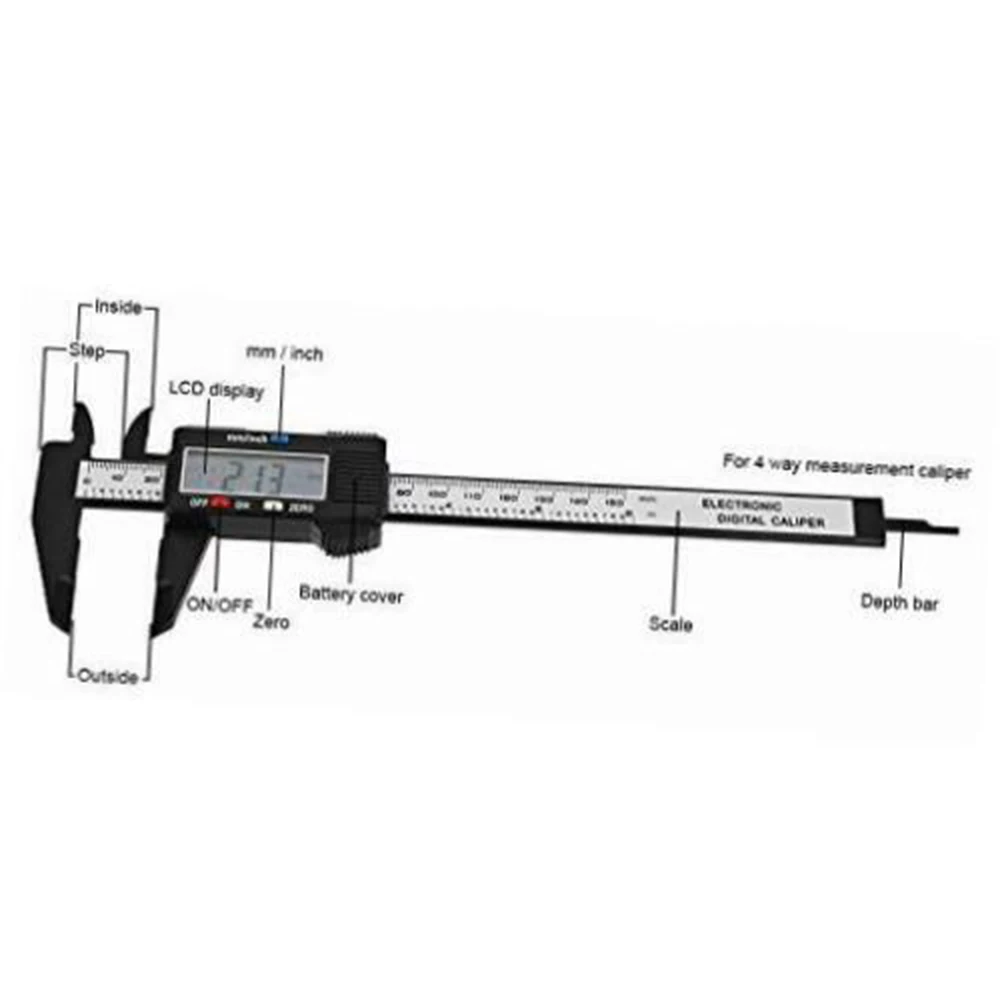 

6" Digital Vernier Caliper 150mm 0.02mm LCD Display Electronic Caliper Ruler Precise Micrometer Measuring Instrument Gauge Tool