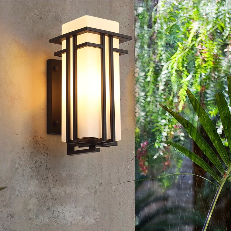 

Exterior Wall Lamp Aisle Corridor Outdoor Lighting Waterproof Balcony Shop IP 65 Garden Park Sconce Black Metal Porch Mounted