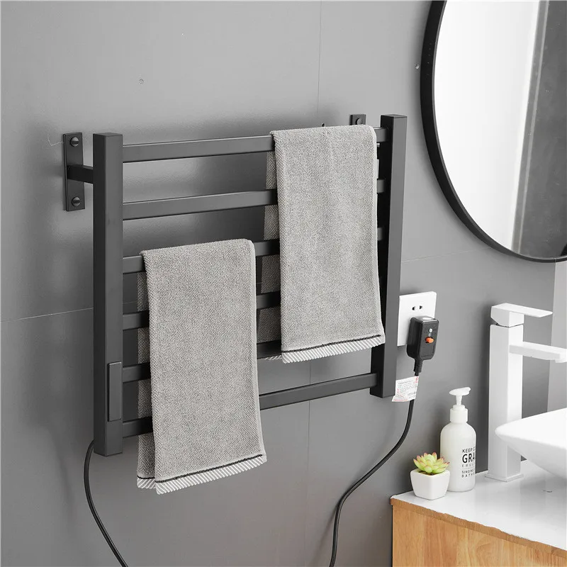 

Умная электрическая вешалка для полотенец в ванную комнату, термостатический обогреватель для полотенец, алюминиевая вешалка для полотене...