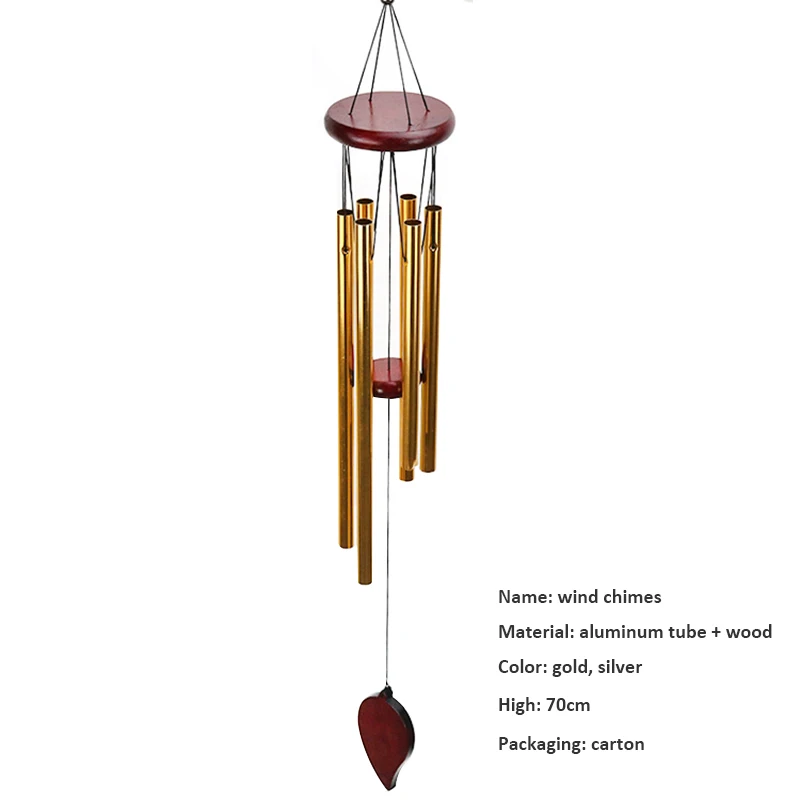 

Wooden Wind Chimes Wind Chimes 6-tube Aluminum Wind Chime Hanging 6 Tubes Artificial Concise Good-looking Clear Voice