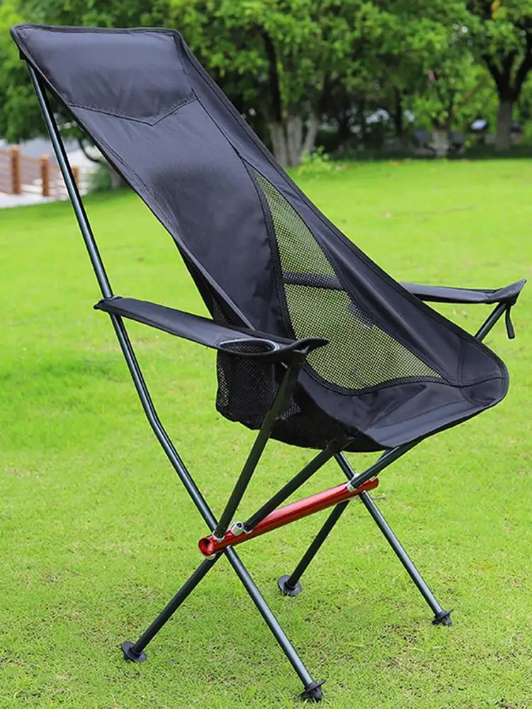 저렴한 초경량 접이식 캠핑 낚시 의자 휴대용 좌석 해변 피크닉 하이킹 여행 레저 통기성 의자 컵 홀더 포함