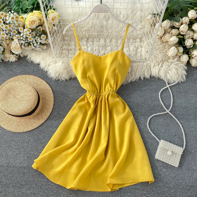 2020 Новая мода женская одежда платье на бретелях платья выше колена мини v