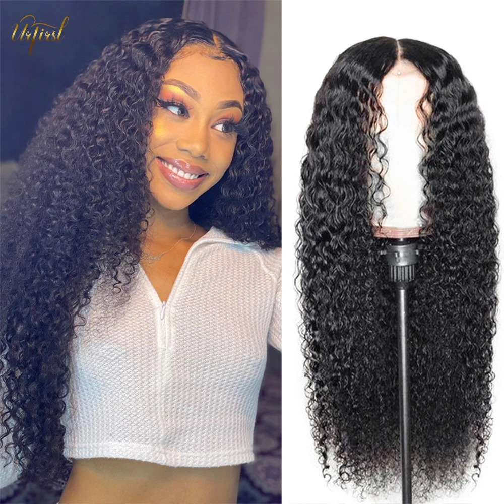 Mongolian Kinky Curly Lace Front Wig Curly Human Hair Wigs For Black Women 4x4 Closure Wig Remy Lace Frontal Wig Pre Plucked