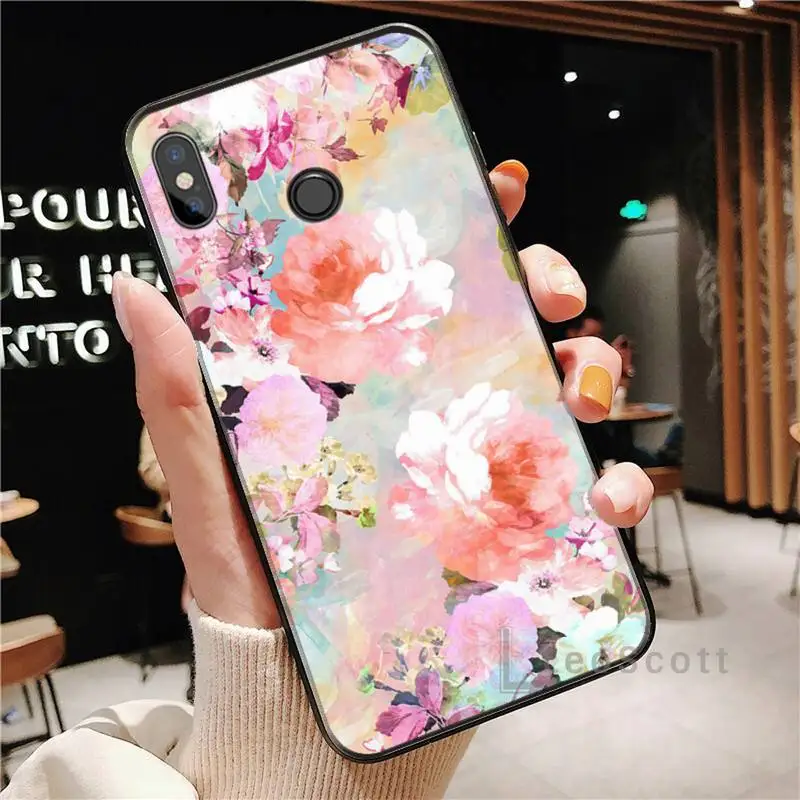 Beautiful Flower Leaf Phone Case For Xiaomi Redmi Note 4 4x 5 6 7 8 pro S2 PLUS 6A PRO cover funda shell coque | Мобильные телефоны