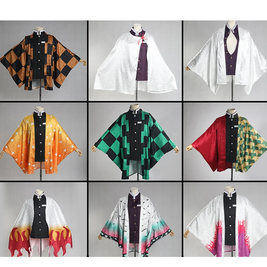 Demon Slayer Kimetsu no Yaiba Cosplay Costume Rengoku Kyoujurou Kanroji Mitsuri Agatsuma Zenitsu Men Women Jacket Haori Kimono |