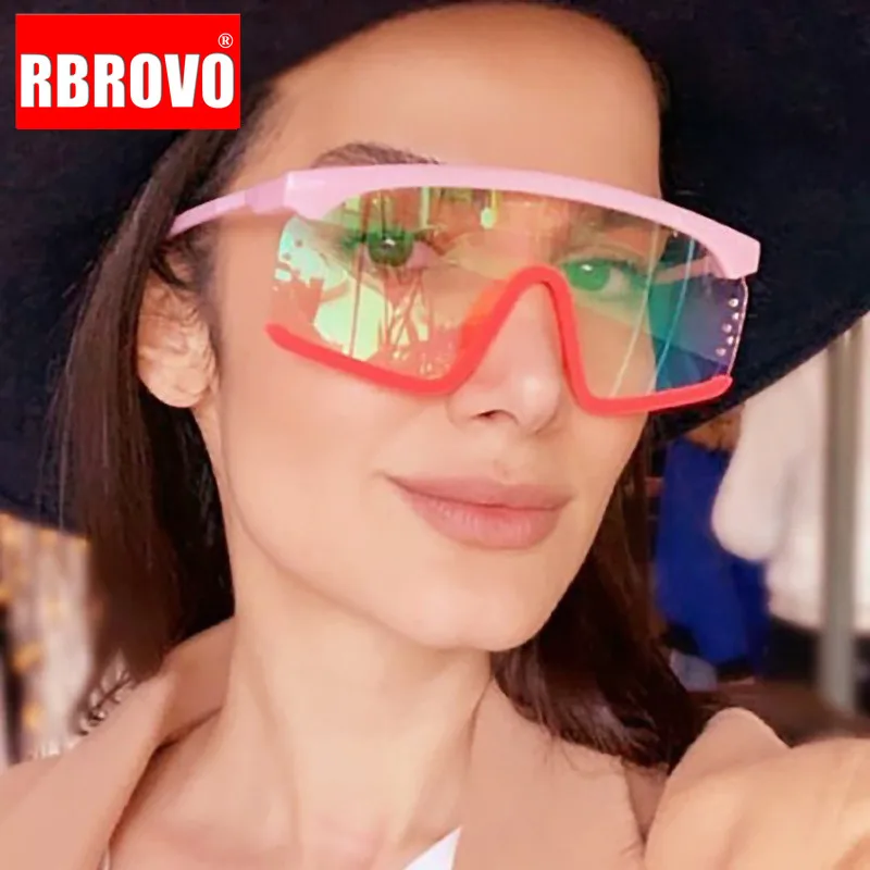 

RBROVO 2021 Luxury Oversized Sunglasses Women Plastic Candies Vintage Glasses Street Beat Outdoor UV400 Oculos De Sol Gafas