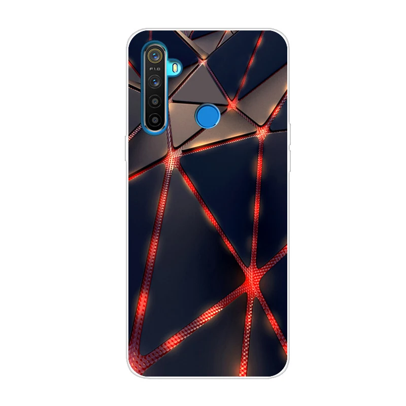 Черный Силиконовый чехол для OPPO Realme 5 чехол милый Тигр мягкий ТПУ чехол для OPPO Realme Q задний Чехол Realme 5 Pro чехол для телефона s Capa - Цвет: Черный