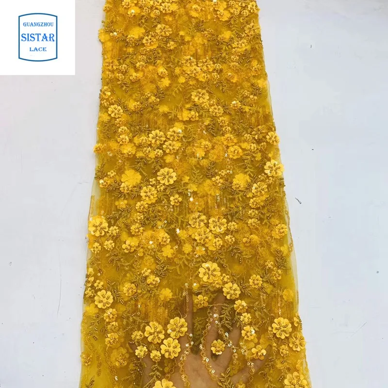 Желтый цвет нигерийские кружевные ткани 2020 новейшая вышивка роскошный