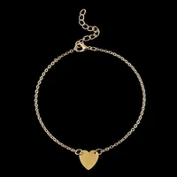 romantic sexy footlegcheville chain anklets bracelets heart shape fashion brand vintage jewelry for women