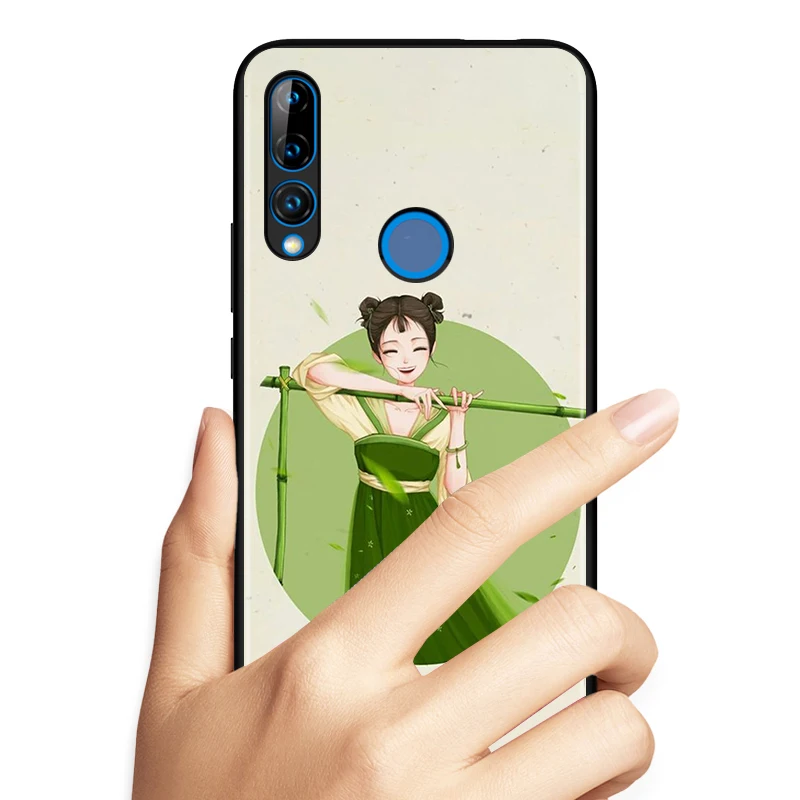 Black Soft TPU Cover Beauty of Chinese ink painting for Honor 9X 9 Lite 8S 8C 8X 8A 8 2019 2020 7A 7S 7C Pro Phone Case