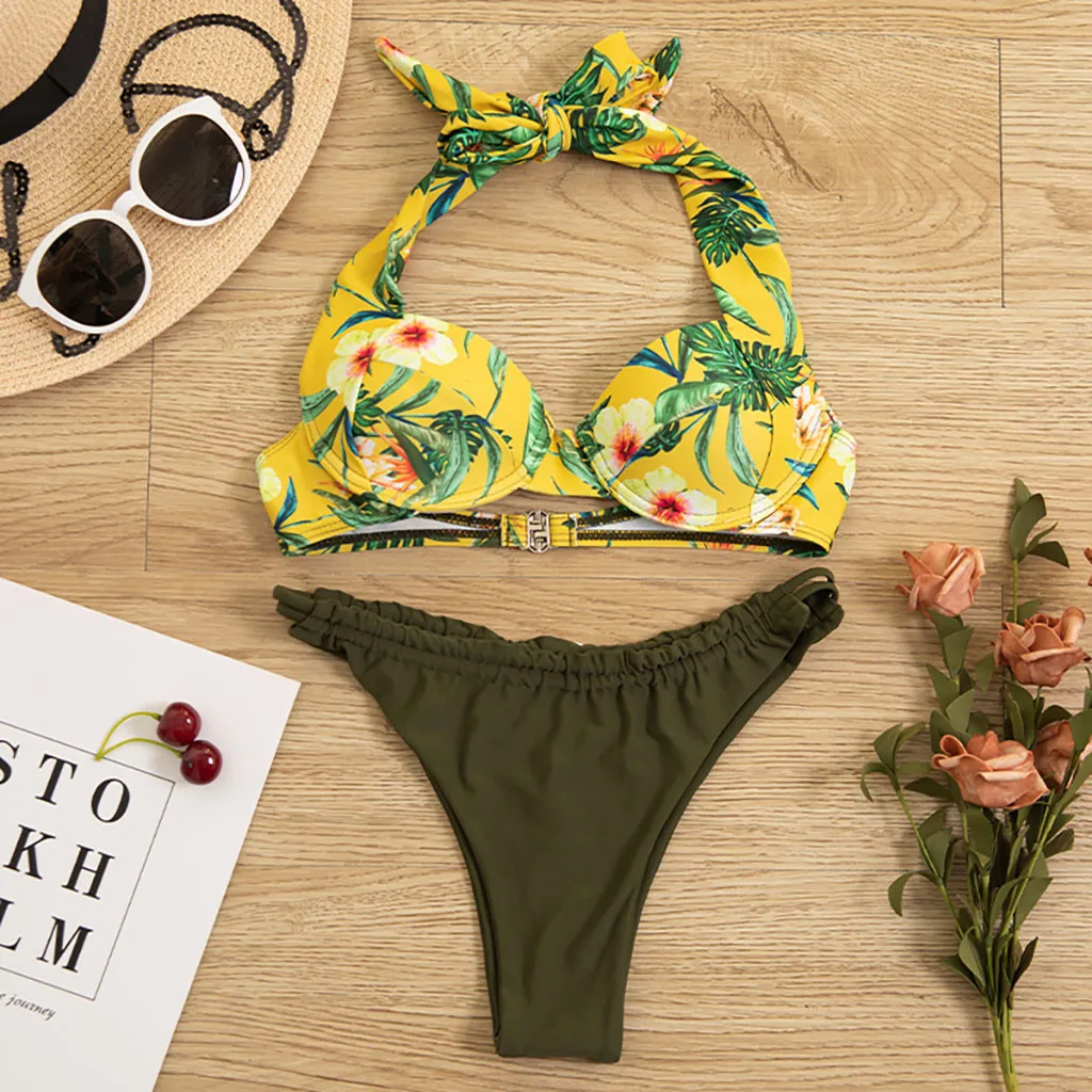 Новый Модный Купальник для женщин 2020 летнее Сексуальное Тонкое бикини с принтом