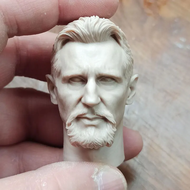 

Hot Sales 1/6th Male Ninja Master Liam Nissen Head Sculpture Unpainted White Color For 12inch DIY Figures Collectable