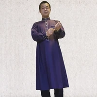 Muslim Middle East Mens Two-piece Worship Suit Purple Dubai Arab Pakistani Suit Malay Clothes Wholesale Man Robe
