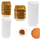 100 шт. 50 г 100 г квадратная Луна противни для пирожных упаковка для лунного пряника коробка контейнер держатель инструмент для выпечки Хранение продуктов