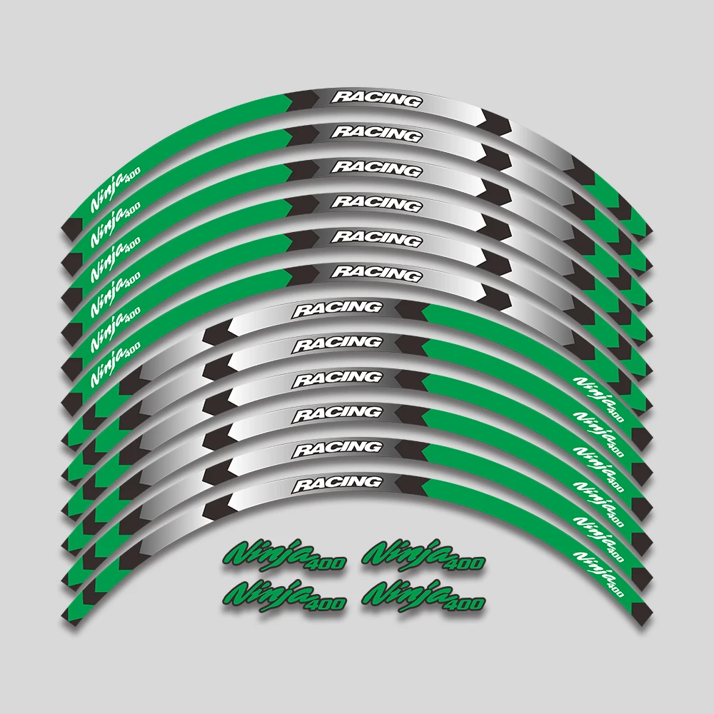 

Hot Sell Motorcycle Front and Rear Wheels Edge Outer Rim Sticker Reflective Stripe Wheel Decals FIT For NINJA400 ninja400