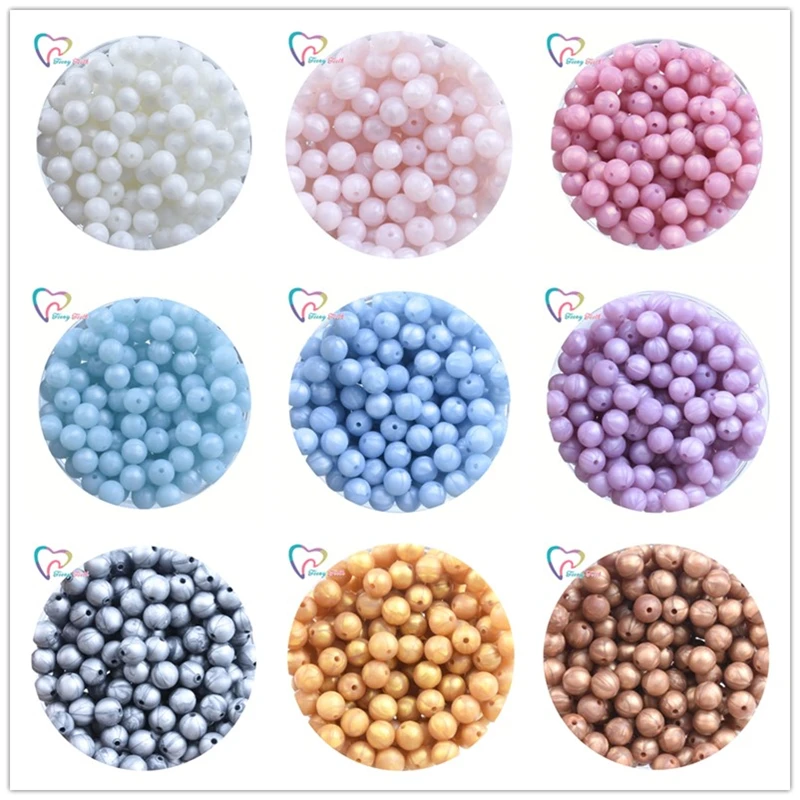 50 шт. круглые силиконовые бусины для прорезывания зубов 9 мм|Детские