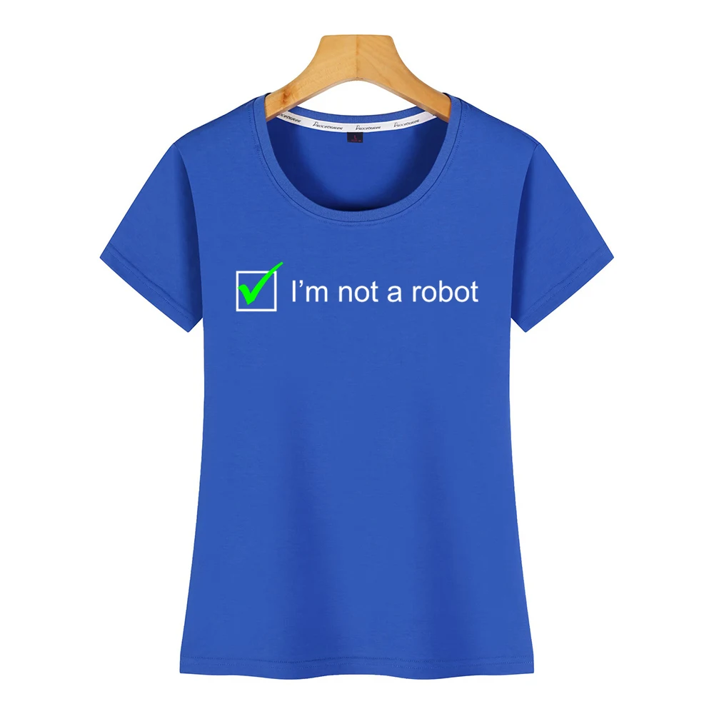 Топы футболки для женщин i am not robot captcha nerd Интернет-дизайн черная женская футболка