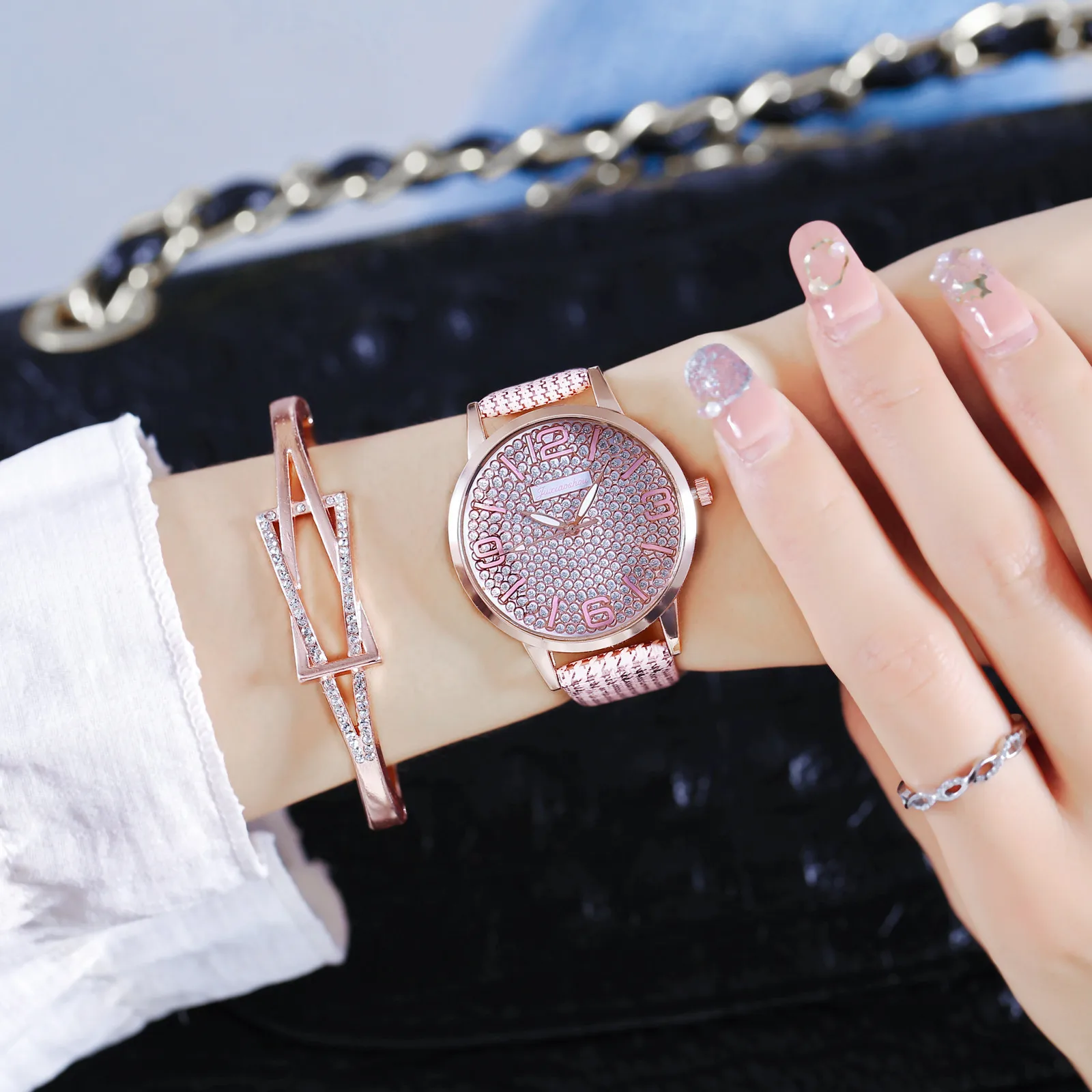 

2021 Luxury Quartz Watch Ladies Fashion Watches Women Clocks Leather Casual Wrist Diamond Wristwatch reloj mujer elegante montre
