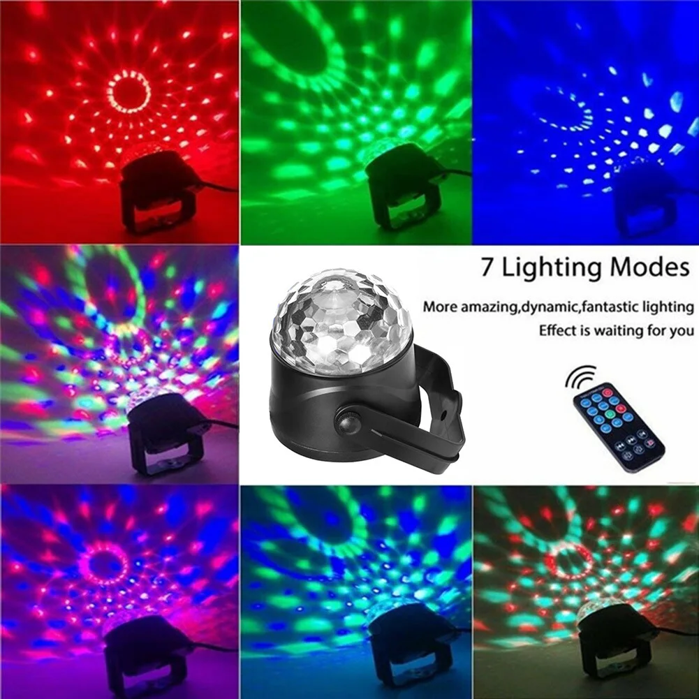 

Remote Control Led Small Magic Ball USB Mini Colorful Rotation Stage Laser Light KTV Party Crystal Light