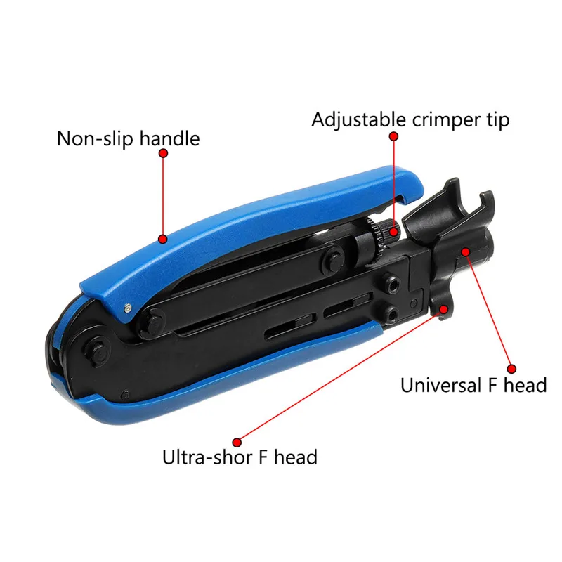 

Compression Tool F RG7 RG6 RG11 Connector Cable Coax Coaxial Crimper Stripper
