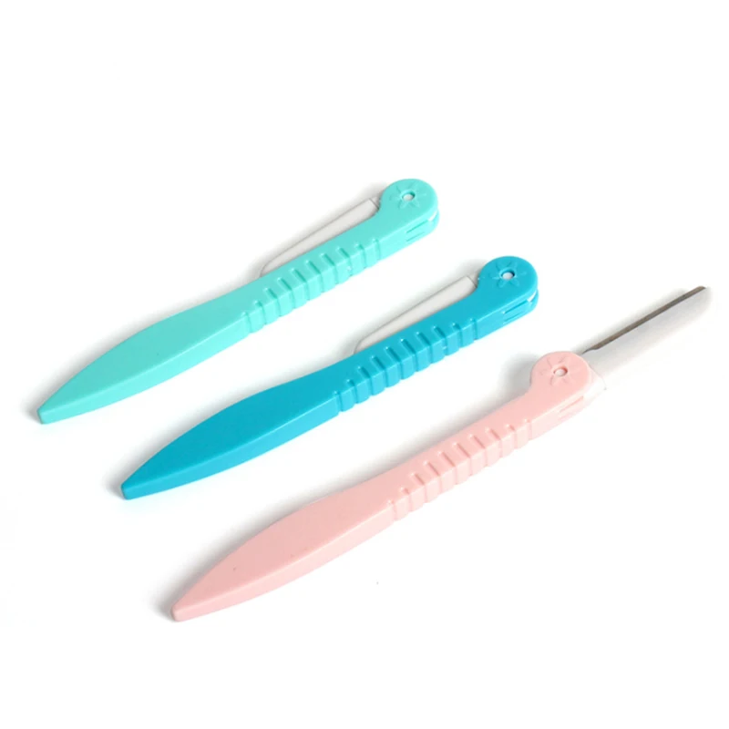 

Eyebrow Trimming Knife With Replaceable Blade Stainless Steel Portable Safety 3 Boxed Set Foldable