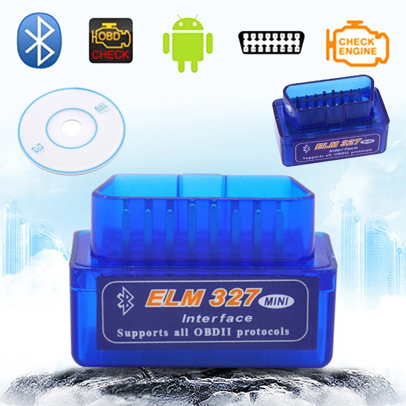 Мини Bluetooth Smart elm327 V2.1 Obd2 сканер диагностический инструмент тестер DC 12 В