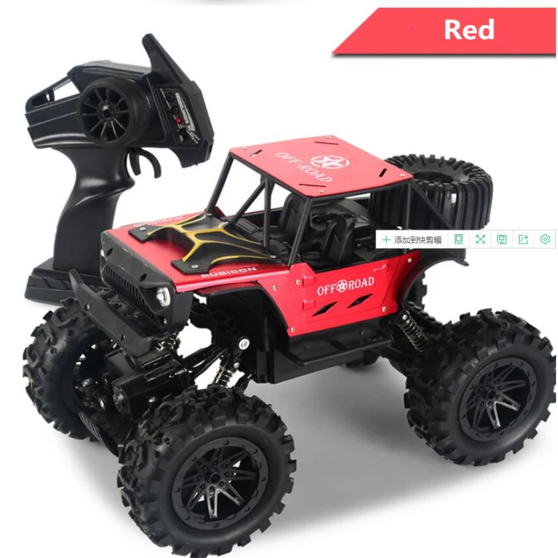 

Sturdy Alloy Car Cover High Speed Remote Control Truck Model Kids Toy 1:14 2.4G 4WD Off-Road Climbing RC Car With Headlights