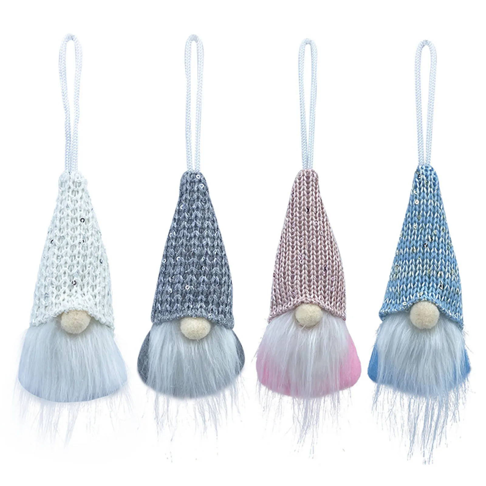 

2021 Kawaii Christmas Faceless Gnome Santa Xmas Wool Tree Hanging Ornament Doll Decoration Toys for Kids Adults Gift