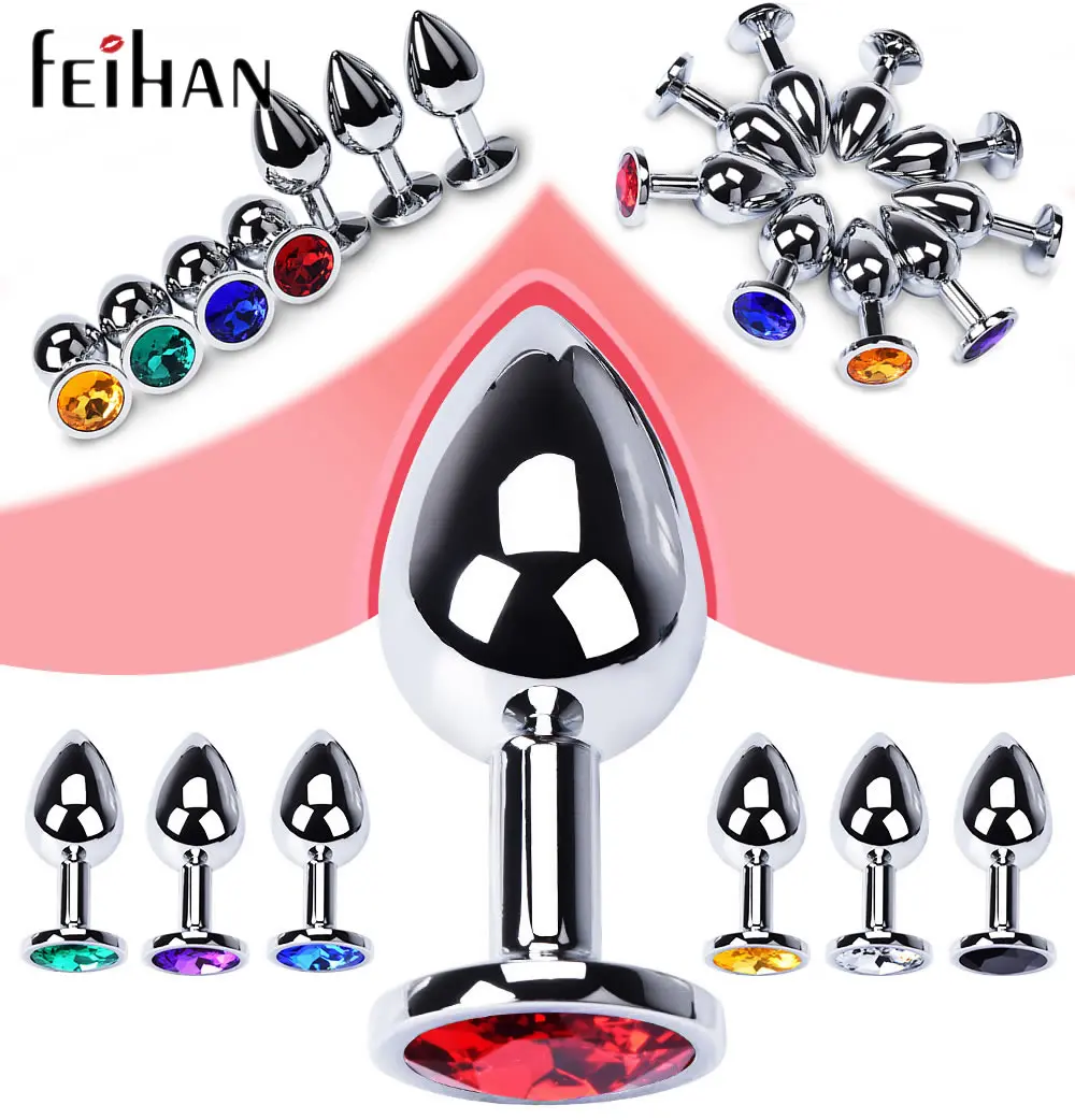 Металлическая Анальная пробка 3 размера стандартная точки G для мужчин женщин