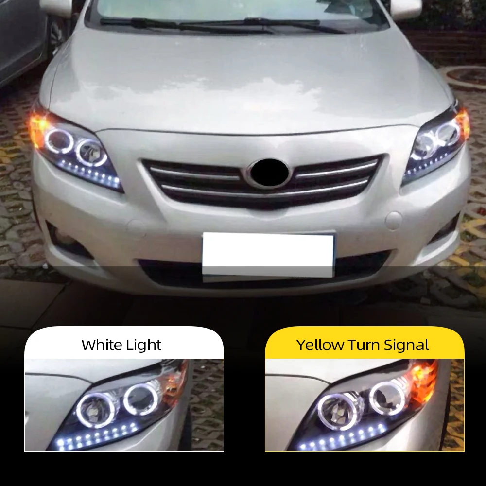 Автомобильный Стайлинг чехол для фары Toyota Corolla Altis 2008 2009 2010 светодиодный DRL Bi Xenon