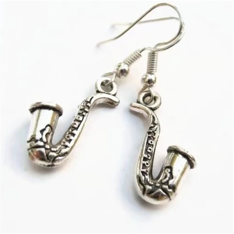 

Saxophone Earrings, Music Charm Jewelry, Musical Instrument Earrings, Sax Jewelry