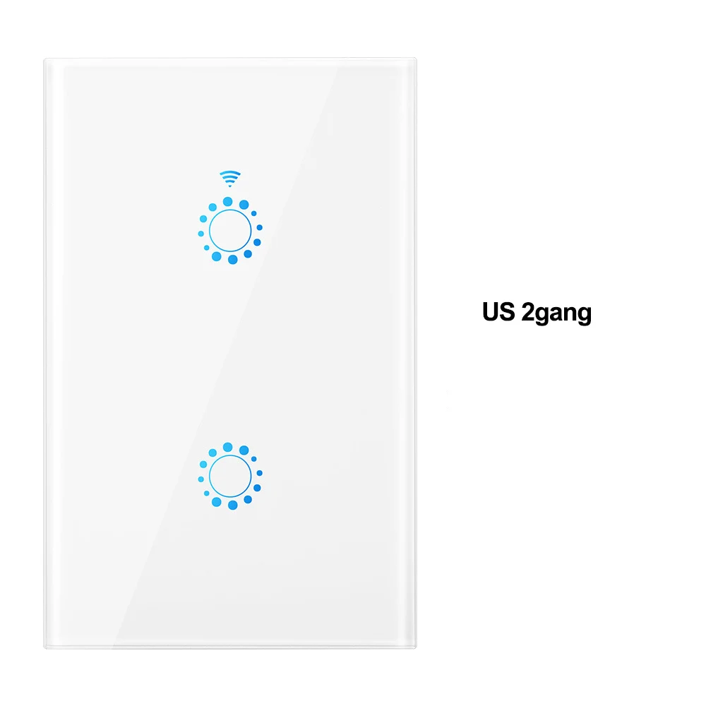 White 2gang Wi-Fi умный настенный сенсорный переключатель US 1 2 3 банда приложение удаленный светильник переключатель умный дом контроллер Поддержка Alexa/Google Home Ewelink APP - Комплект: White 2gang