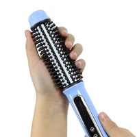 gladay ceramic hair curler brush hair straightener comb round roller waver hair curler brush