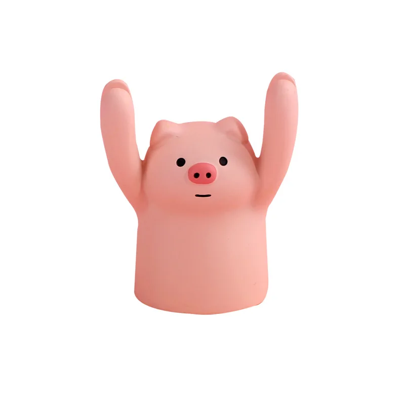 Милые Мультяшные Животные Кошки свиньи Статуэтки из смолы семейная садовая