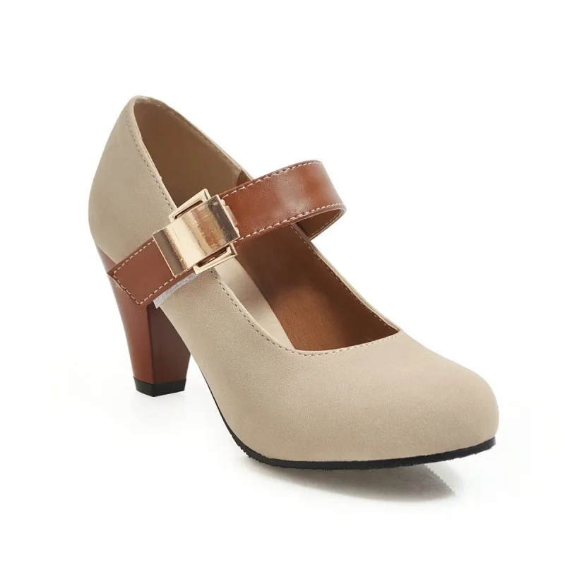 Большие размеры 11 12 13 14 Женские туфли на высоком каблуке лодочки с круглым носком