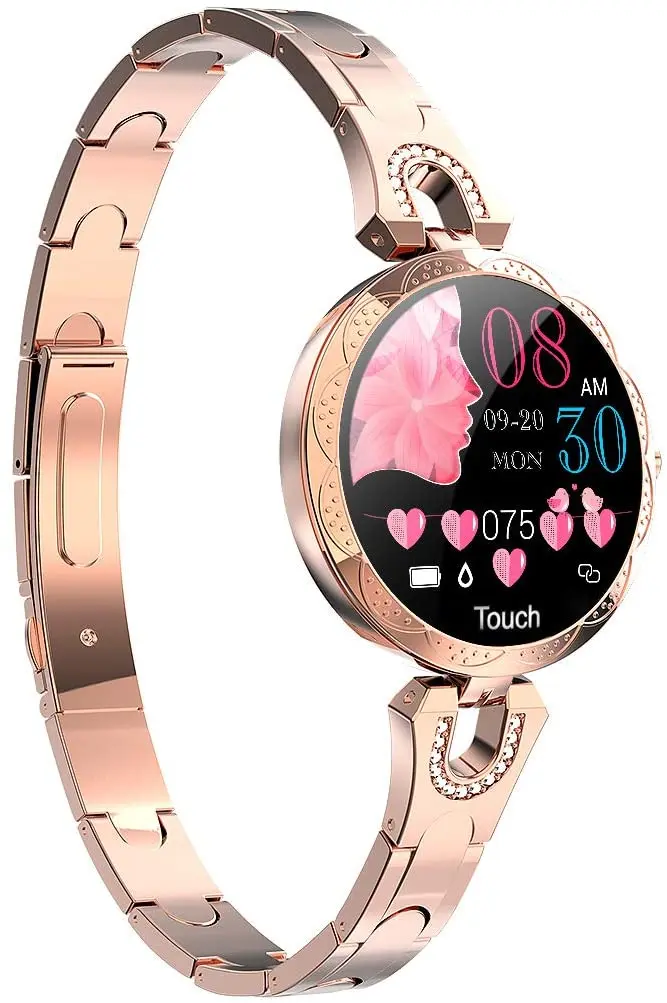 

Thafikzi Smartwatch for Women Compatible for iPhone Samsung Android iOS Phones. Smart Bracelet with Female Menstrual Cycle