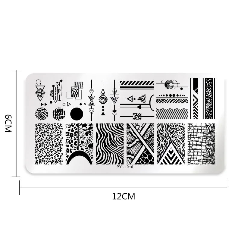 Штамповочные пластины PICT YOU для ногтей из нержавеющей стали с геометрическим