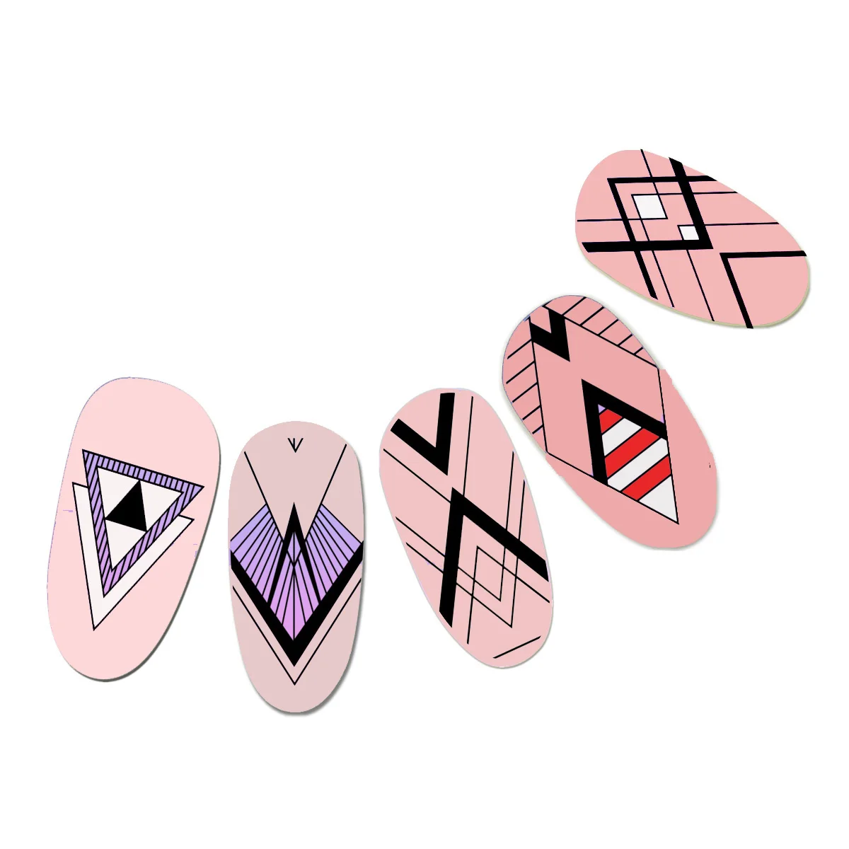 Пластина для стемпинга дизайна ногтей треугольная серия геометрических линий