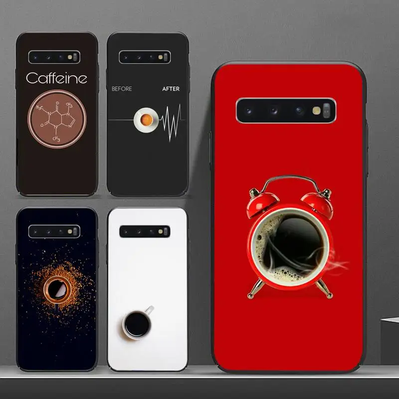 

Coffee alarm clock cup leisurely Phone Case For Samsung A50 A51 A71 A20E A20S S10 S20 S21 S30 Plus ultra 5G M11 funda shell