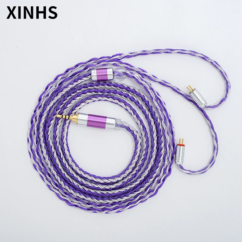 Cabo de Fone de Ouvido Banhado a Prata Cabo de Atualização para Fone Tfz com Orelhas Core Mmcx Pinos – Qdc Redondas 24 0.78mm 2