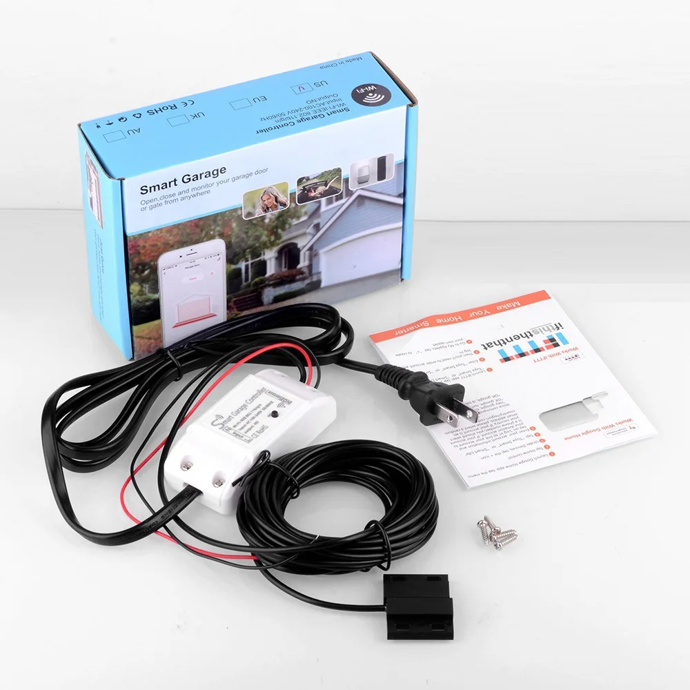 

WiFi Garage Door Opener Smart Gate Door Controllor Compatible With Alexa Echo Google Home Smart Life Tuyasmart IOS Android APP