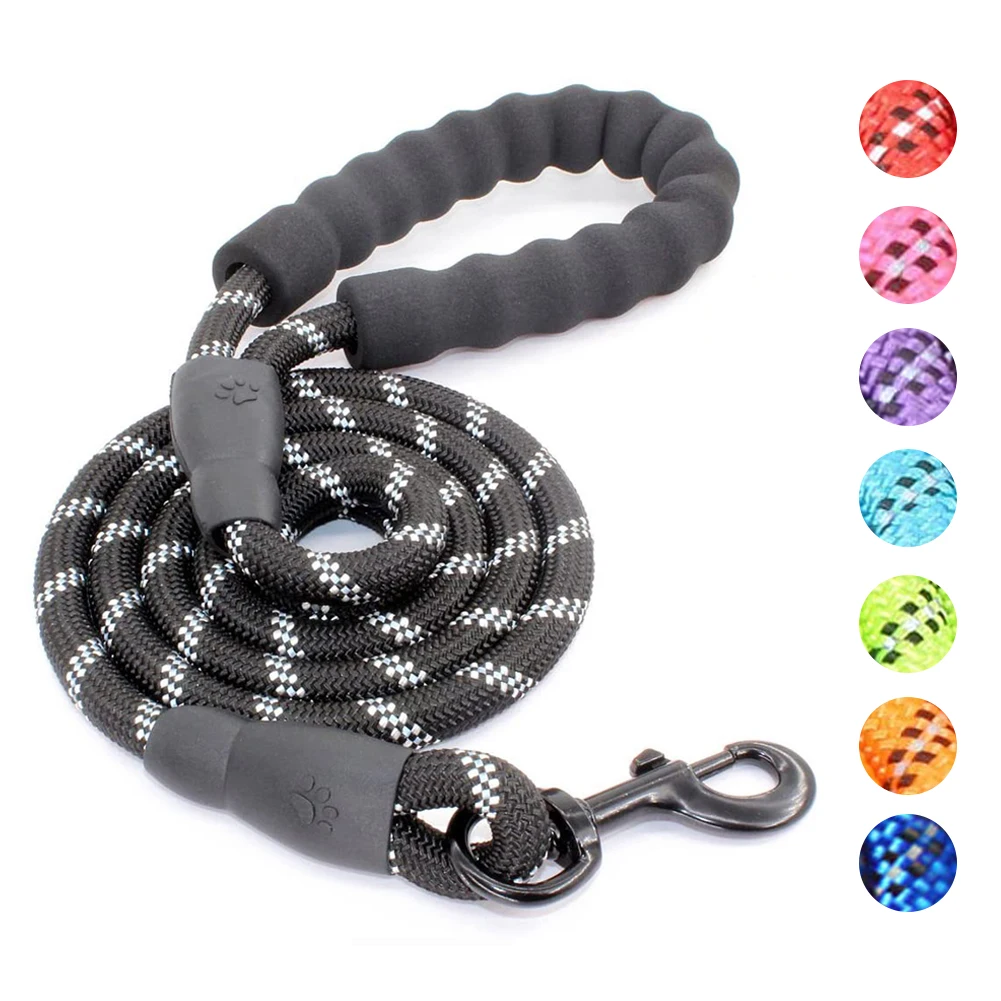 

Strong Dog Leash Comfortable Padded Handle Dog Collar Leashes Reflective Threads Large Dogs Rope Leash For Medium Large Dogs