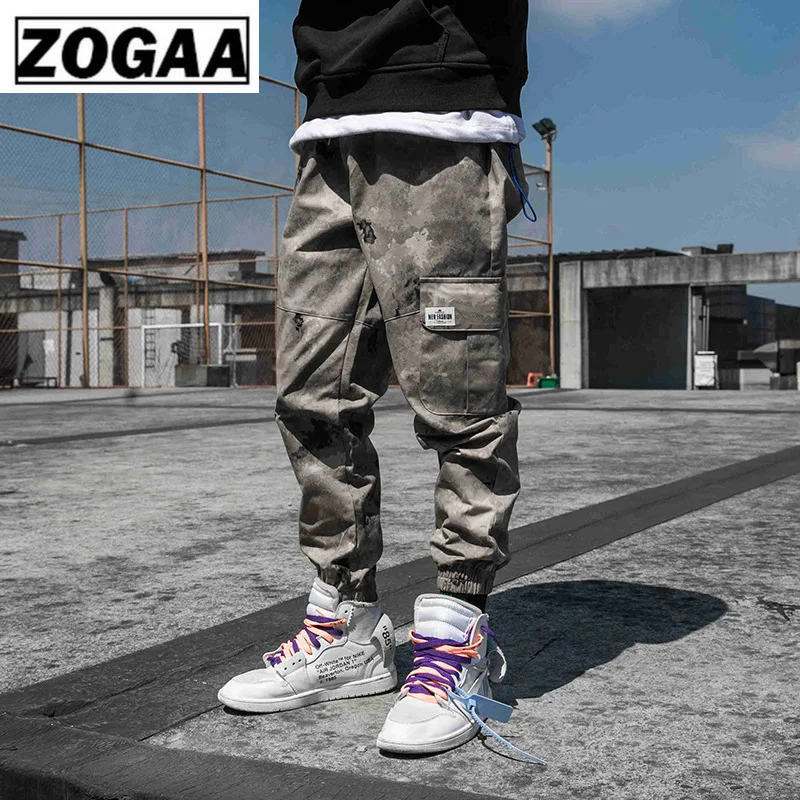 Мужские камуфляжные брюки карго ZOGGA свободные хлопковые со средней талией без