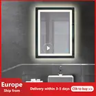 Сенсорный современный светодиодный настенный светильник для ванной комнаты, зеркала для туалетного столика, настенный светильник для спальни, макияжа, водонепроницаемый светильник из нержавеющей стали HWC