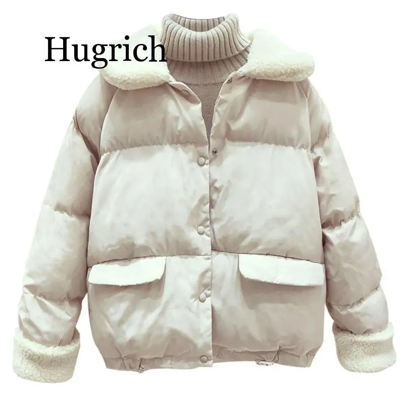 

Autumn Winter Warm Coat Jacket Women Loose Thick Cotton Down Parkas 2020 Padded Coat Female Slim Lambswool Short Jackets Outwear