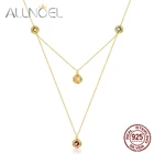 ALLNOEL 925 стерлингового серебра ожерелье леденец Для женщин красочный камень с покрытием из настоящего золота двойной цепи ювелирные украшения 2022 Новый