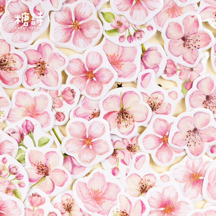 Вишневые цветы пряжа Мешок Пуля журнал Декоративные Канцелярские наклейки