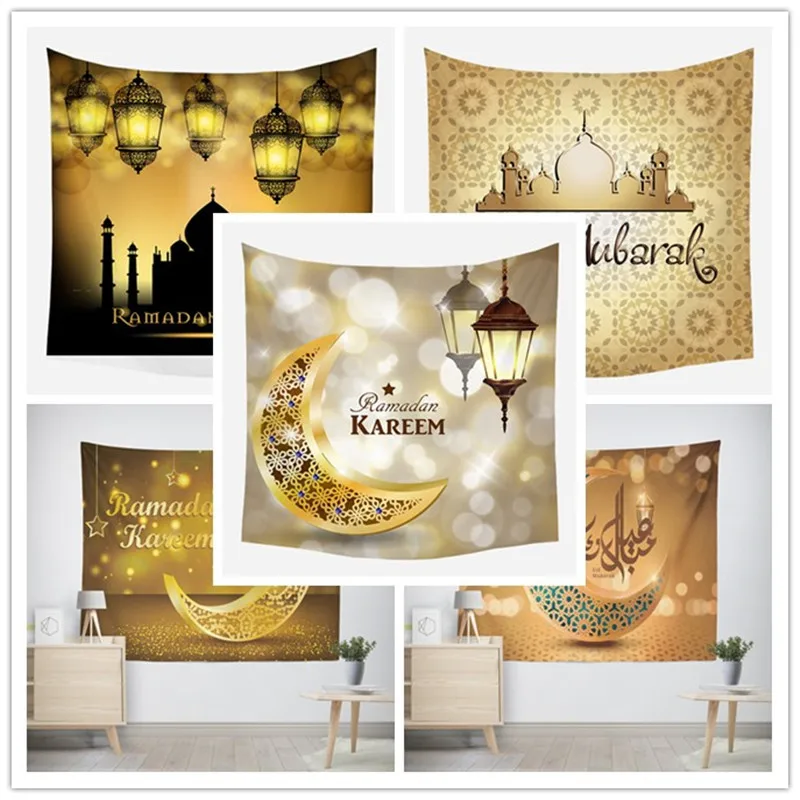 

ИД Мубарак фонарь Луна узор гобелен для украшения дома 2022 мусульманвечерние НКА Gurban принадлежности Рамадан фестиваль Спальня Декор