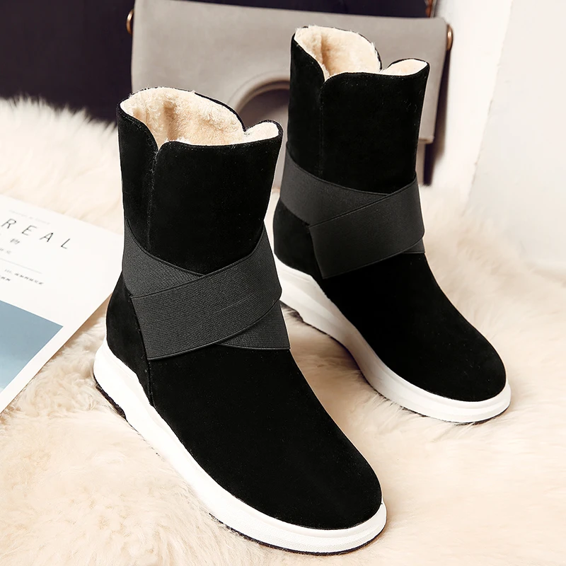 

Warm Snow boots women flat platform winter ladies boots thick fur female boots waterproof footwear women boots
