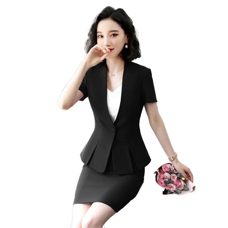 Женский костюм с юбкой элегантный красный офисный из двух предметов блейзер